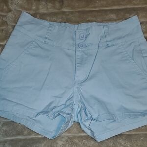 Sky Blue High Waist Women's Shorts